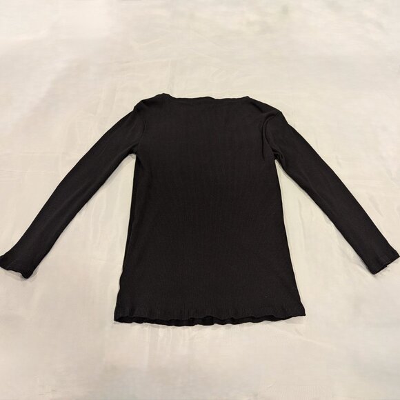 A Pea in The Pod x Grey State Maternity Henley Long Sleeve Shirt (Black) - Picture 11 of 13